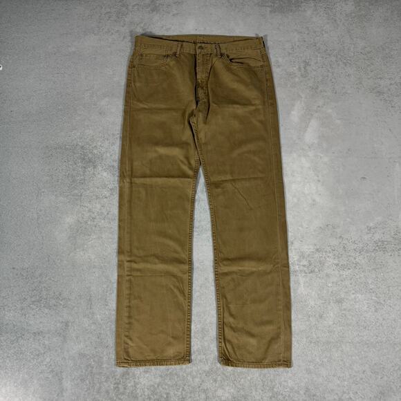 Levi’s 505 Straight Fit Khaki Denim Jeans Classic Work Style - Size: 38x34 - Picture 1 of 9